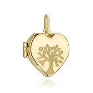 Zawieszka złota puzderko serce z drzewkiem szczęścia GRAWER GRATIS