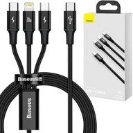 BASEUS KABEL PRO TELEFON 3V1 USB TYPU C MICRO LIGHTNING PRO IPHONE 20W 1.5 M
