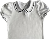 Bluzka dziecięca krótki rękaw bawełna biały rozmiar 134 (129 - 134 cm)