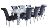 Komplet stół prostokątny 200 x 100 cm rozkłada się do 300 cm + krzesła 8 sztuk Mebtrans