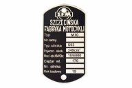 Tabliczka znamionowa sfm m10 junak фото, цена