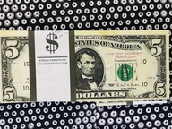 5-dolárová bankovka USA na hranie a naučenie sa balíka 100 kusov