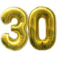 Zestaw balonów foliowych "Liczba 30", złoty, 15", DGT, 2 szt