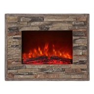 Kominek ścienny z funkcją grzewczą elektryczny El Fuego odcienie brązu 1500 W 67 x 52,5 x 16,5 cm