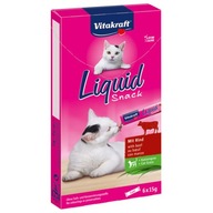 Vitakraft Liquid Snack płynna przekąska dla kota WOŁOWINA 6x15g