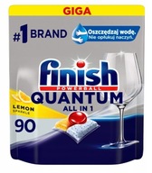 Finish, Quantum All in 1 Kapsułki do zmywarki Lemon, 90 sztuk