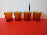 Kubek, szklanka, brązowo - pomarańczowe szkło