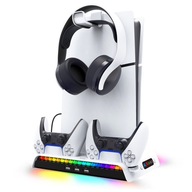 Stacja Chłodząca Podstawka RGB na Sony PS5 Slim 2xPady Słuchawki
