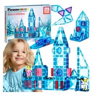 Mágneses építőkockák mini változat Jégvár figurák nagy 71 db-os