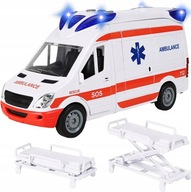 Karetka Pogotowia Ambulans Zabawka Napęd Dźwięki Światła Nosze + Baterie