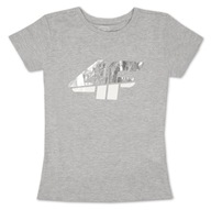 4F t-shirt dziecięcy szary bawełna rozmiar 140 (135 - 140 cm)