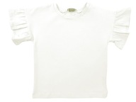 Baya bluzka dziecięca krótki rękaw bawełna biały rozmiar 134 (129 - 134 cm)