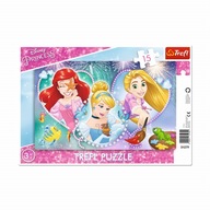 Puzzle Trefl Disney Princess 15 elementów Puzzle 15 Ramkowe Disney Księżniczki Trzy uśmiechy 31279