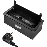 Stolová zásuvka čierna USB HDMI RJ45 SPS-B26B