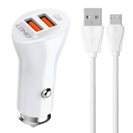 Ładowarka samochodowa LDNIO 2USB + kabel MicroUSB