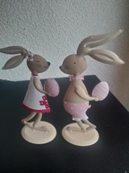 Khevga Fém nyuszi figurák 2 db