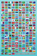 Plakat Flagi Państw Świata Flaga edukacyjne bez ramy 61 x 91,5 cm