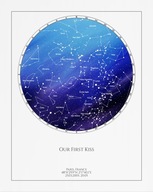 Plakat Mapa Gwiazd Light Blue bez ramy 40 x 50 cm