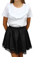 Youandbaby bluzka dziecięca krótki rękaw bawełna biały rozmiar 122 (117 - 122 cm)