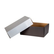 KARTONDOBOZ KÜLÖN FEDÉLLEL EZÜST-FEKETE 1db