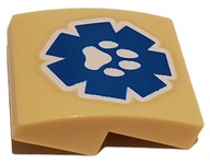 LEGO 15068pb362 Slope curved 2x2 Wildlife Rescue Tan nyomat 1 db ÚJ