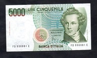 Banknot WŁOCHY -- 5000 lirów -- 1985 rok