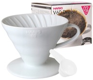 Prekvapkávač kávový odkvapkávač HARIO V60-02 Biela keramika