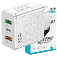 HÁLÓZATI TÖLTŐ GYORS USB-C USB TELEFONHOZ 30W 5V UNIVERZÁLIS KOCKA