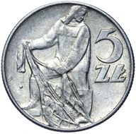 Moneta 5 złotych Polska PRL - moneta - 5 Złotych 1974 - RYBAK CIĄGNĄCY SIECI - Gosławski z 1974 roku
