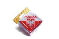 KOSTKA szczęścia 10x10 cm TIR BUS POLSKA biało-czerwona