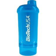 BioTech USA Wave + Compact shaker do białka 500ml + 150ml Niebieski