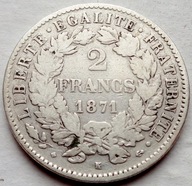 Moneta 2 frank z 1871 roku