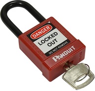PANDUIT Visiaci zámok LOTO Lockout RED oceľ 40mm PSL-8