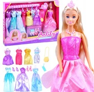Súprava bábik princeznej 8x šatník na spoločenské šaty
