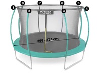 Siatka do trampoliny Neo-Sport 366-374 cm