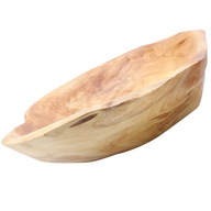 Rustykalna drewniana miska na owoce Rzeźbiona drewniana miska na sałatkę