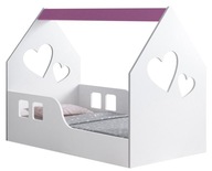 Łóżko Happy Babies HOUSE 80 x 160 cm odcienie różu