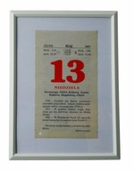 Ramka biała 13x18 - idealna do kartki z kalendarza - stojąca, wisząca