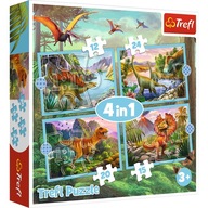 Puzzle Trefl Puzzle 4w1 71 elementów Wyjątkowe dinozaury 34609