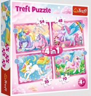Puzzle Trefl 207 elementów Puzzle 4w1 Jednorożce i magia TREFL 5900511343892