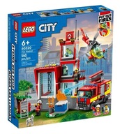 LEGO City 60964 Lego City Budynek i samochód 60320 Duży zestaw Miasto Wóz strażacki helikopter