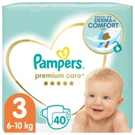 Pieluszki Pampers Premium Care Rozmiar 3 40 szt.