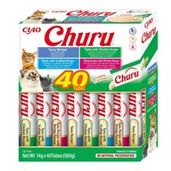 Zdjęcie przedmiotu Inaba Cat Churu 40x14g (560g) Przysmak Dla Kota Tuńczyk I Owoce Morza