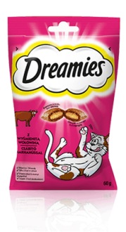 Лакомство для кошек DREAMIES с говядиной 60 г Вкусные лакомства