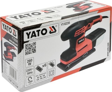 Вибрационная шлифовальная машина YATO 260 Вт YT-82230
