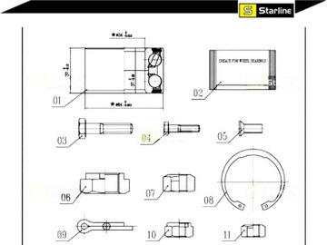 фото thumb №2, Starline lo 01358 подшипник колёса набор шнур