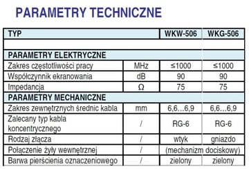 Разъем-вилка телевизионной антенны Telkom Telmor WKW506