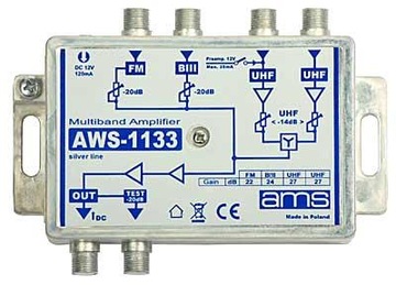 АНТЕННЫЙ УСИЛИТЕЛЬ DVB-T С ДИФФУЗОРОМ AWS-1133