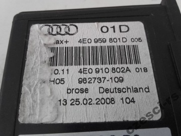 фото thumb №9, Моторчик стёкла правые зад 4e0910802a audi a8 s8 d3