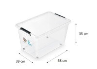 Прозрачный пластиковый контейнер с крышкой 60 л Box Organiser